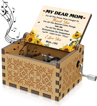 Mother&#39;s Day Gifts for Mom, Sunflower Wood You Are My Sunshine Tune Music Box Gi - £19.42 GBP