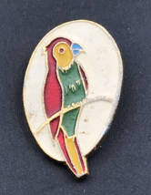 Vintage Russia USSR Red Green &amp; Yellow Parrot Enamel Pin 15K 5/8&quot; &amp; 1&quot; - £11.03 GBP