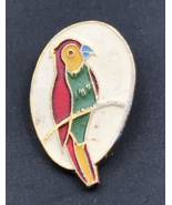 Vintage Russia USSR Red Green &amp; Yellow Parrot Enamel Pin 15K 5/8&quot; &amp; 1&quot; - £11.06 GBP