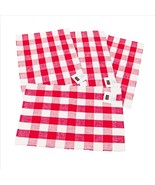Kinara Madison Buffalo Check Red and White Place Mats Set 4 Aprox 13x18 ... - $19.79
