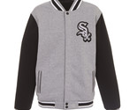 MLB Chicago White Sox Reversible Full Snap Fleece Jacket JH Design 2 Fro... - £95.63 GBP