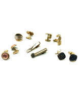 VINTAGE Lot Swank Cuff Links (4 Pr) &amp; 2 Tie Bars/clips; Goldtone. Red &amp; ... - $14.99