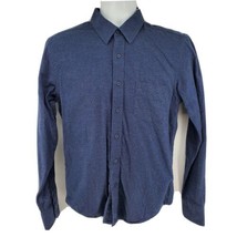 Untuckit Men&#39;s Shirt Size S Blue Heavy Cotton Long Sleeve Button-up - £18.97 GBP