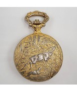 Belle Suisse Gold Tone Pocket Watch Embossed Deer Case For Repair - £15.47 GBP