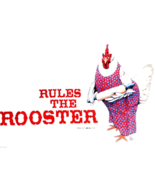 Hen T-shirt XL White Rules the Rooster Farm Humor Crew Neck Unisex Cotto... - £18.55 GBP