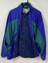 Vintage Nike Jacket Windbreaker Embroidered Swoosh Lined Full Zip Mens XL 90s - £39.10 GBP