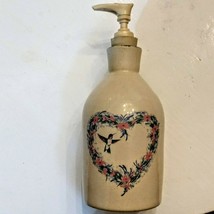 Home &amp; Garden Party Hummingbird Soap Lotion Dispenser Handmade Stoneware... - $9.88