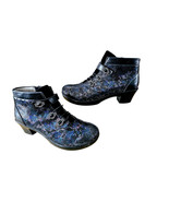 Alegria Metallic Leather Ankle Boots w Bungee Detail Heidi Multi Black U... - $45.60 CAD
