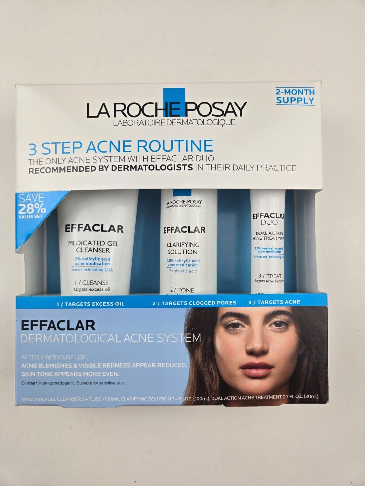 La Roche-Posay Effaclar Dermatological 3 Step Acne Treatment System, Salicylic - $31.68