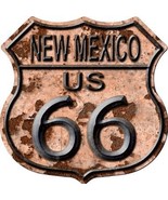 New Mexico Route 66 Rusty Metal Novelty Highway Shield - £17.54 GBP