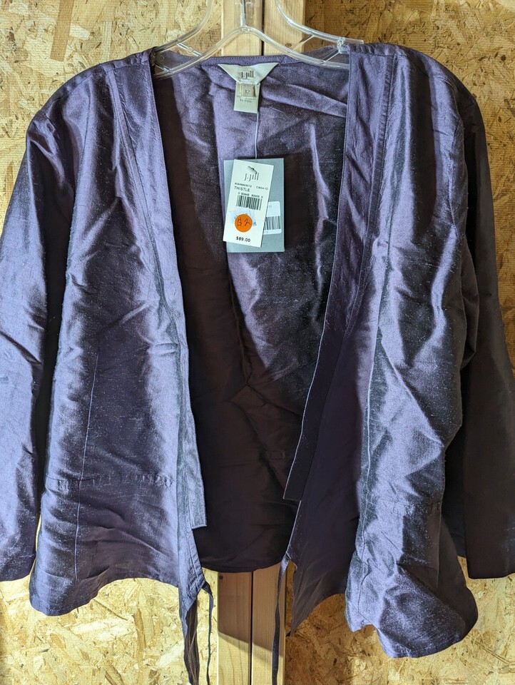 J-Jill size 12 ladies 3/4 sleeve 100% silk wrap - $30.68