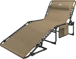 Coastrail Outdoor Folding Chaise Lounge Chair 4 Position Foldable, Up To 400Lbs - £112.44 GBP