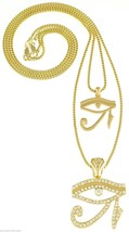 Eye Of Ra Crystal Rhinestone New Necklace Set 24 &amp; 30 Inch Long Box Chains Horus - £23.40 GBP