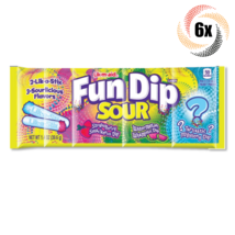 6x Packets Lik-m-aid Fun Dip Assorted 3 Flavor Sour Stix &amp; Powder Candy | 1.4oz - £12.11 GBP