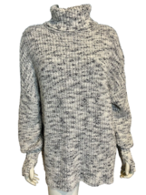 Aerie White and Blue Cotton Turtleneck Sweater Size XS - £14.93 GBP