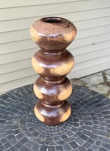 Woodturned Vase Black Walnut Unique centerpiece design Finger Lakes wood Handmad - £112.96 GBP