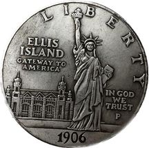 Medalla de fantasía Ellis Island 1906 - plateado - $18.55 CAD