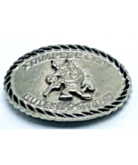 Vintage Calgary Stampede City Bullshooter&#39;s Belt Buckle EUC 3 1/2&quot; x 2 3/4&quot; - $13.81