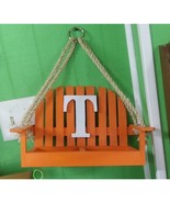 Wooden Hanging Tennessee Volunteers Orange Bird Feeder Bench Swing Handc... - $24.99