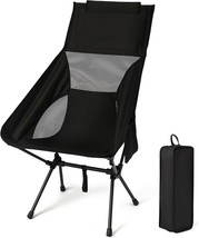 Portable Camping Chair, Camping Folding Chair Supports 330 Lbs,, Black - £37.10 GBP