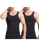 Men&#39;s 2 Pk of Body Shapers  Chest &amp; Tummy Firming Black LARGE NEW - £17.72 GBP