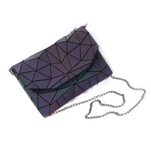 Envelope Luminous bag Women Shoulder bag Brand Geometry Clutch Chain Females Cro - £19.19 GBP