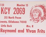 Vintage CB Ham radio Amateur Card KCY 2069 Nowata Oklahoma - $9.89