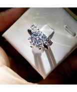 2.50Ct Round Cut Moissanite Engagement Bridal Set Ring 14k White Gold Pl... - £123.38 GBP