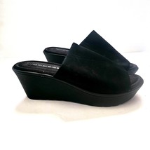Steve Madden Womens Sandals Size 8 Platform Wedge Heel Black Fabric Uppers - $17.46