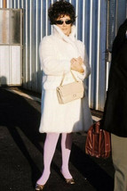 Elizabeth Taylor classic in white fur coat wearing sunglasses 1960&#39;s 4x6 photo - $6.99