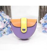 Coach Mini Purple Saddle Pouch Leather Large Bag Charm Keychain CL456 NWT - $97.52