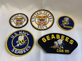 WW2 US Navy Seabees Patch Lot Military Embroidered Sew On Construction B... - £39.92 GBP