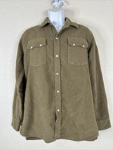Wythe Brown Moleskin Snap Up Western Shirt Long Sleeve Pockets Mens Large - £71.39 GBP