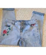 Justice ~ Girl&#39;s Size 16 ~ Embroidered ~ Embellished ~ Denim Blue Jeans ... - $49.11 CAD