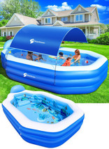 Backrest.Durable Thickened 125&quot;x75&quot;x25&quot;Inflatable Family Pool for Backya... - $431.46