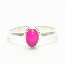 925 Sterling Silver Pink Agate Ring Handmade Jewelry Gemstone Ring Gift For Her - £26.25 GBP