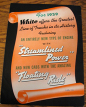 1939 Original White Motor Company Truck Orphan Brochure, Floating Ride Xlnt - £26.68 GBP