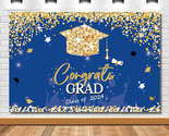 2024 Graduation Decorations Class of 2024-Glitter Blue and Gold Large Gr... - £13.06 GBP