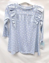 Toddler Girls' 2T Polka Dot Ruffle Ribbed Long Sleeve Dress - Cat & Jack Blue image 2