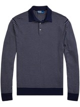 Polo Ralph Lauren Men&#39;s Cotton Stripe Regular Fit Polo Collar Sweater Na... - $159.99