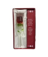 Stemmed Glass 4.75&quot; Red Rose Flower Mothers Valentines Birthday Gift New - £4.68 GBP