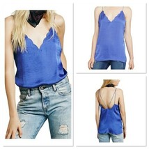Intimately Free People Womens Sensual Satin Scallop Deep-V Cami Purple H... - $10.90