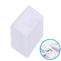 Men&#39;S Handkerchiefs 100% Cotton Classic Hankies 10 Pcs Hankerchief Pocket White - £25.57 GBP