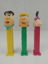 Vintage Lot of 3 Flintstones Pez Dispensers Fred, Barney, &amp; Dino - $184.18 MXN