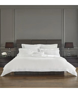 Sferra Classico White King Duvet Cover Solid Hemstitch 100% Linen Italy New - $540.00