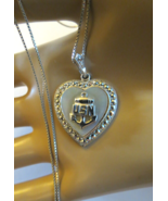 WWII Theda Sterling USN Navy Sweetheart Heart Pendant MOP Marcasites Box... - £26.73 GBP