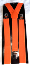 Suspenders Men Or Women Y-Shape Back Clip On Elastic Adjust Bright Orang... - $12.59