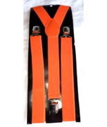 Suspenders Men Or Women Y-Shape Back Clip On Elastic Adjust Bright Orang... - $17.27 CAD