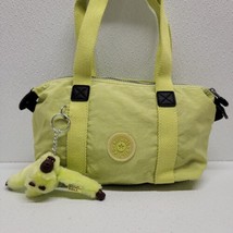 Kipling Shoulder Double Handle Neon Yellow / Green Bag Purse Sheila Monkey - $34.55