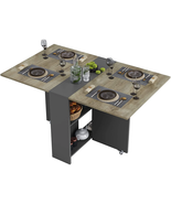 Folding Dining Table Drop Leaf with Wheels Multifunction Expandable Dinn... - €191,59 EUR